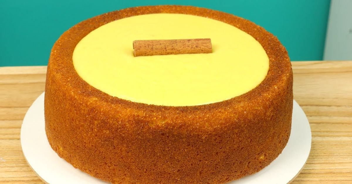 Bolo de Milho de Latinha com Cobertura de Curau 