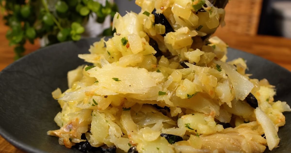 Receita para Pascoa Salada de Bacalhau com Batata