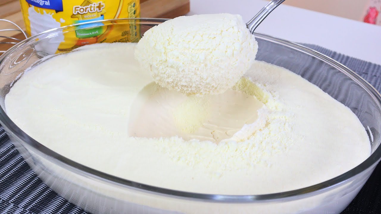 MOUSSE DE LEITE NINHO SEM GELATINA COM 4 INGREDIENTES 