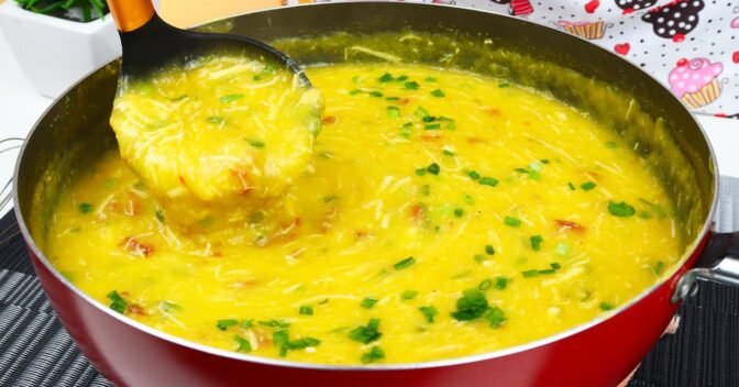 Sopas e Caldos: CALDO DE MANDIOCA COM FRANGO ESQUENTA FRIO