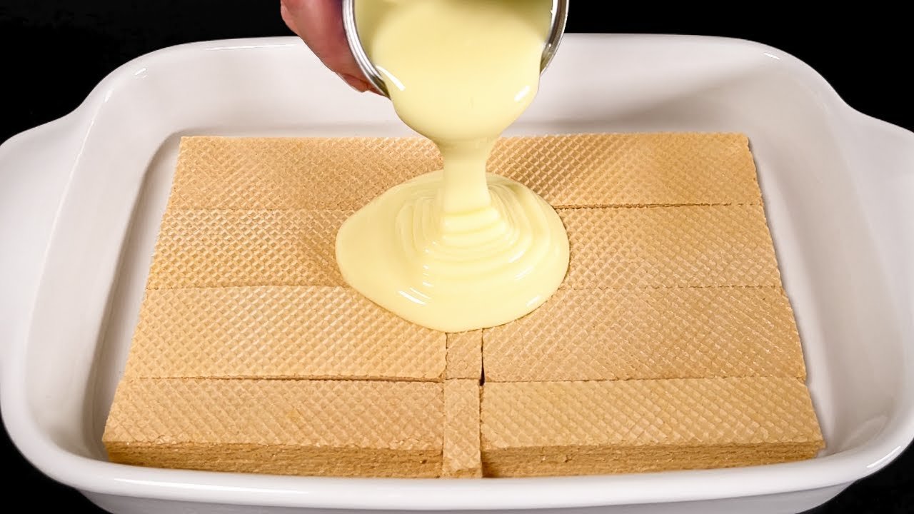 Agora eu recheio wafer com leite condensado e creme com limão para uma sobremesa sem forno 