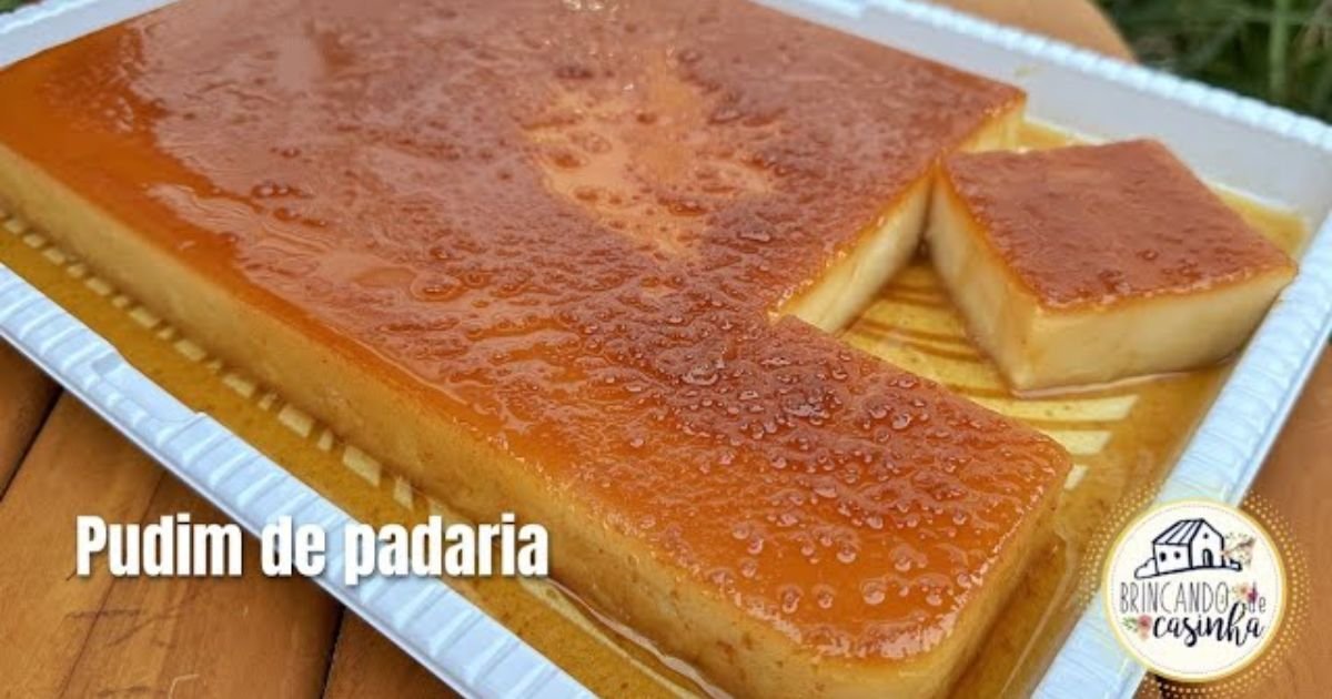 PUDIM DE PADARIA PARA FAZER NA COZINHA DE CASA 