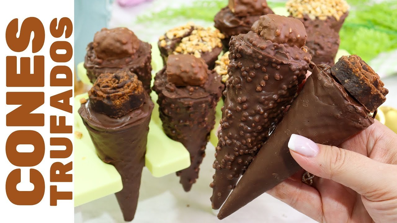 Aprenda a criar cones trufados gourmet para vender e aumentar seus ganhos: 3 deliciosos sabores a partir de apenas 1 recheio. 