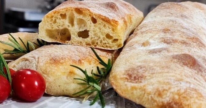 Pães: Pão Ciabatta caseiro